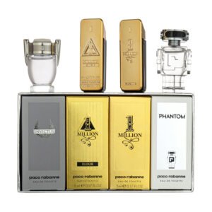 rabanne set minis 4 unidades de 5ml phanton edt, invictus edt, 1 million elixir, 1 million edt